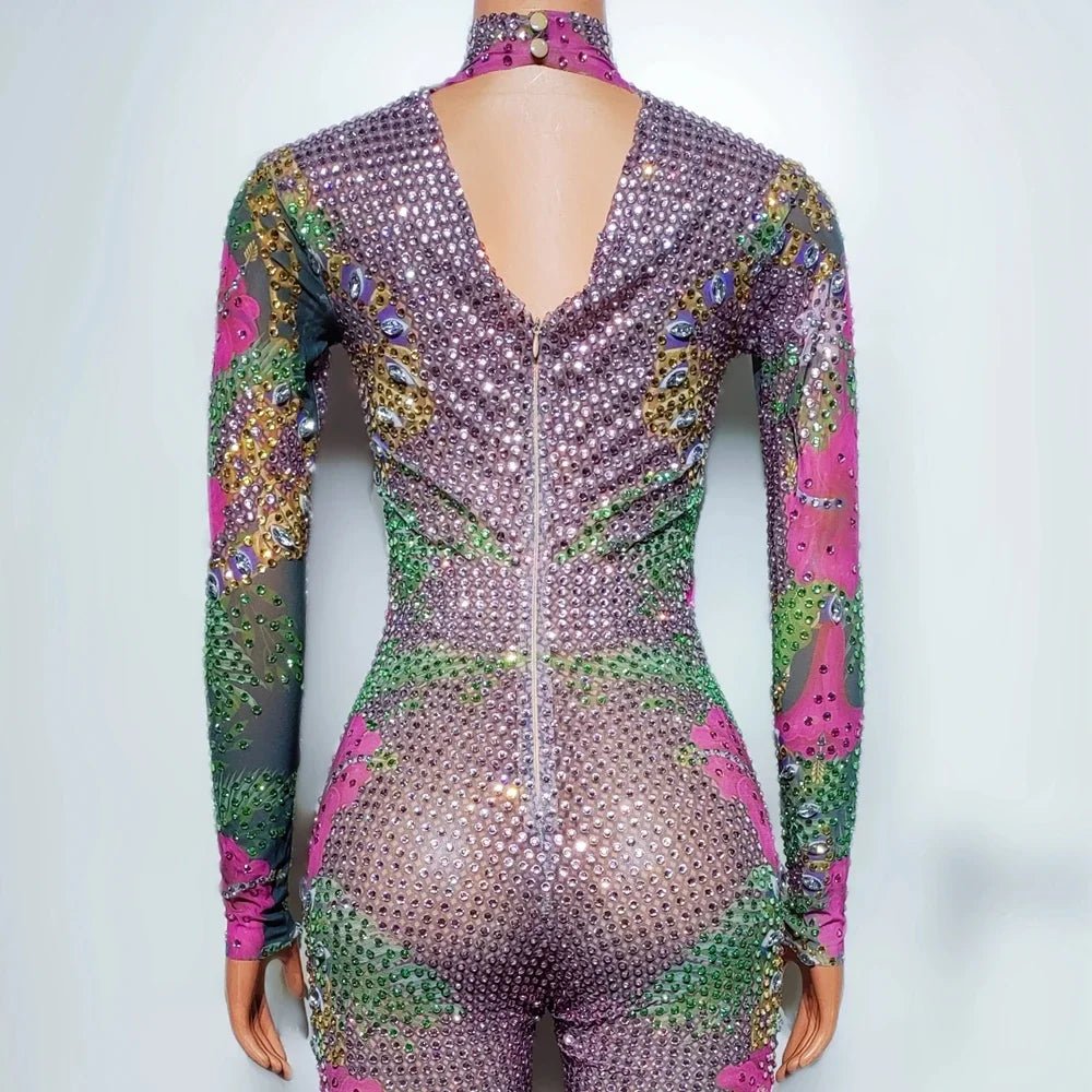 Sparkly Rhinestones Jumpsuit - The Rave Cave