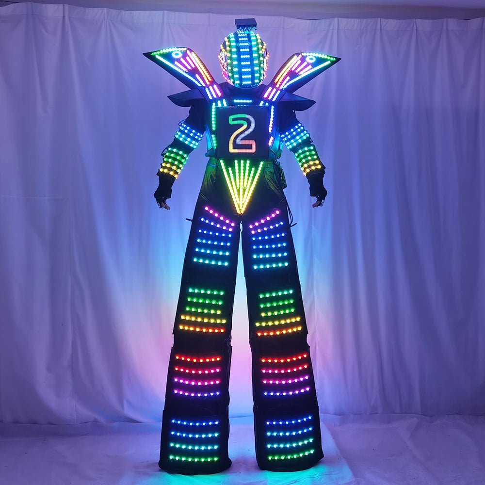 Ultimate LED Robot Costume Helmet and Laser Gloves - The Rave Cave