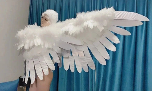 White Feather Wings Costume - The Rave Cave